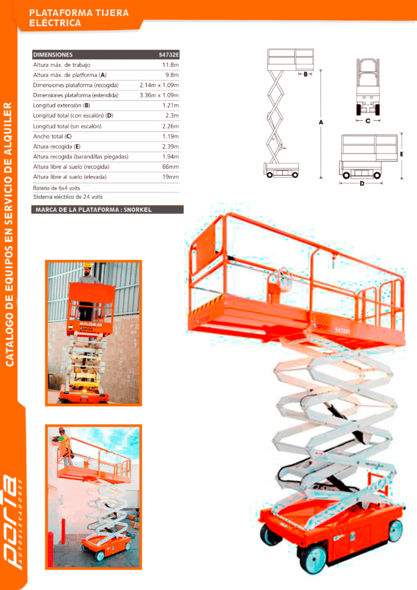 <strong>Plataforma Tijera Eléctrica  12 MTS Altura De Trabajo </strong> - Imagen 2